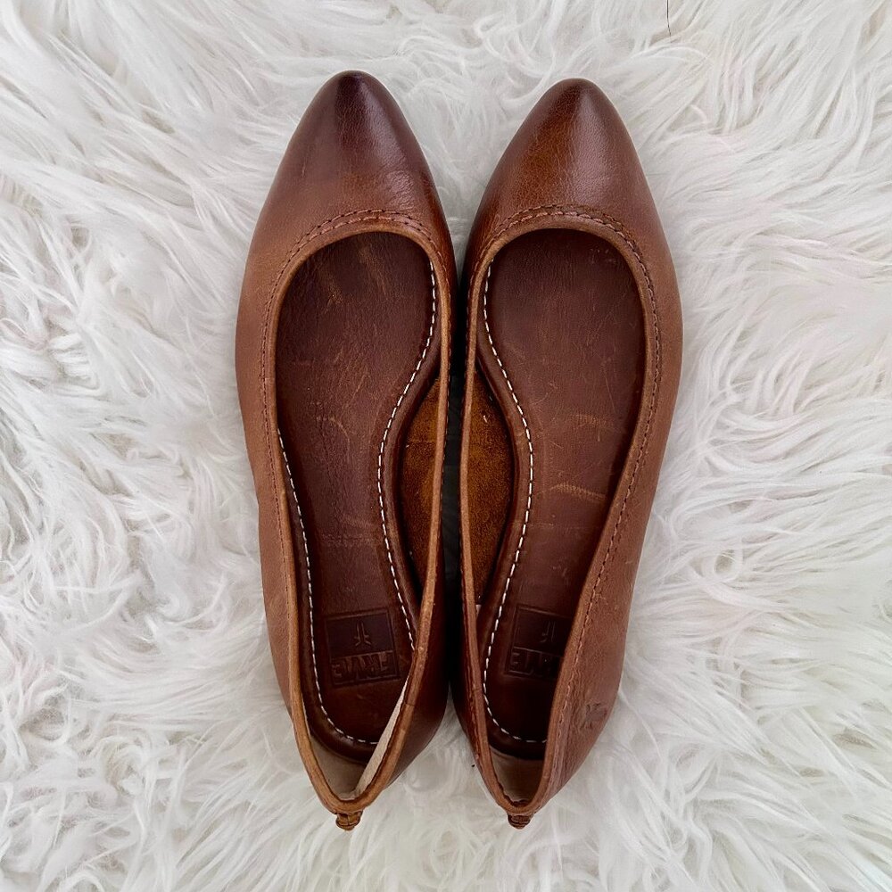 FRYE Regina Ballet Flats Cognac 5